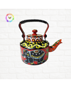 Madhubani Art Red & Black Kettle