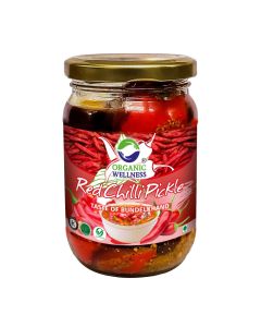 Organic Wellness Red Chilli Pickle 250 gm Bottle	