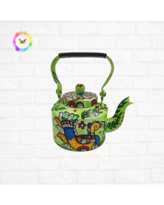 Madhubani Art Green Kettle