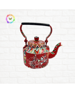 Warli Art Red Kettle